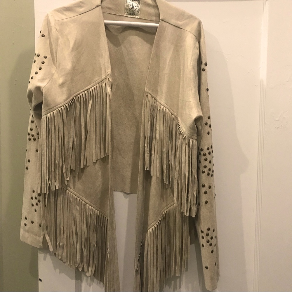 NWOT Vocal USA Swede Fringe And Rhinestone Jacket